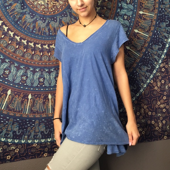 Ecote Tops - Ecote garment washed blue tunic dress top XS EUC